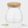 Glass Bank for bulk products with a bamboo cover "Bamboo", 650 ml, 11 × 12 cm