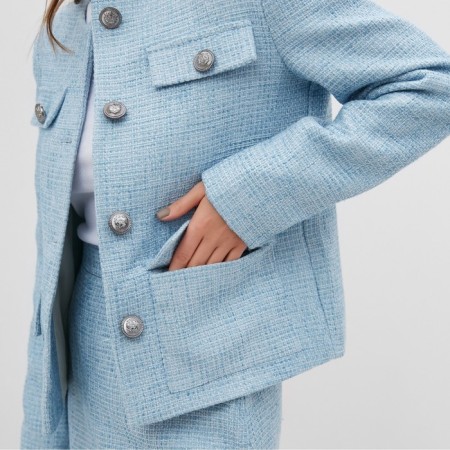 Women's tweed jacket Mist R.46, blue-3