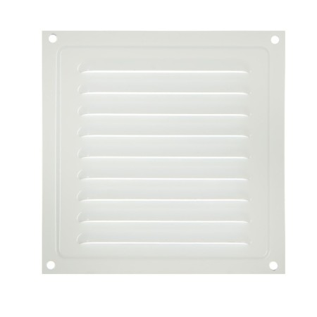 Ventilation grate "Space" luxury RM1515, 150 x 150 mm, with a grid, metal, white