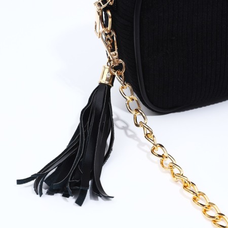 Bag Cross-Bodi with a zipper, black color-3