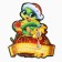 A spoon-hareman with a stone New Year's “snake year” for the New Year, 7 x 7 cm