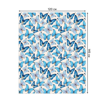 The tablecloth "Blue butterflies", rectangular, oxford, size 120x145 cm-1