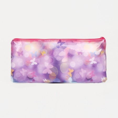 Cosmetic bag-penete on zipper, PVC, pink color-1