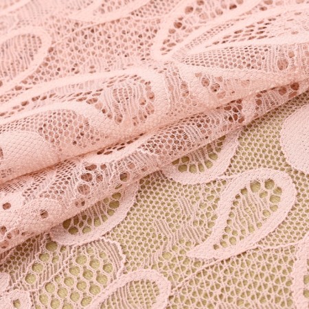 Lace elastic fabric, 235 mm × 2.7 ± 0.5 m, pink-beige color-1
