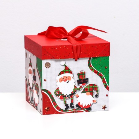 Self -assembly box "Santa Claus and dwarf" 15 x 15 x 15 cm