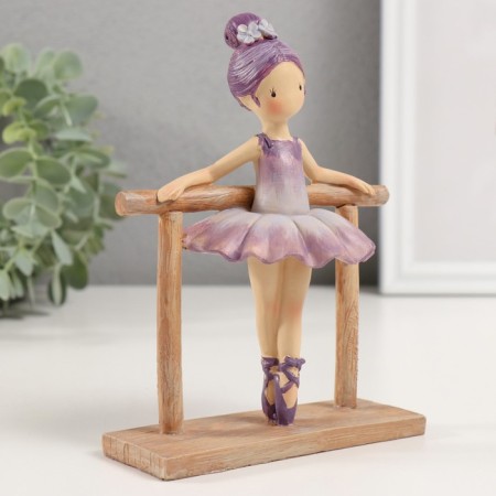 Polystone souvenir "Little ballerina behind the machine" Violet 12.5x7x16.5 cm-1