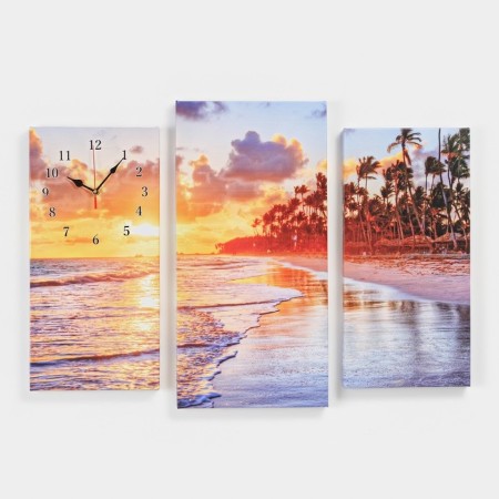 Carty clock is wall-mounted, modular "Palms at sunset", 60x80 cm
