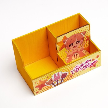 Organizer for the office "Let your eyes shine!" 3 departments , 18.5x10x10 cm-2