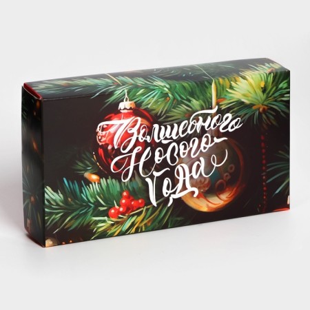 New Year. Box for 8 sweets, 9.8 x 17.7 x 3.5 cm, confectionery packaging-1