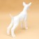 Dog mannequin, stagnant, collapsible, fiberglass, white
