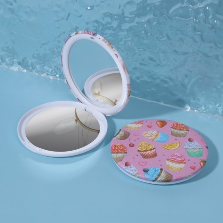 Folding mirror "Sweets", D 7.5 cm, MIX drawing-3