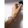 Bracelet with rhinestones "Heart" ice, 1 row, white color in silver
