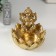 Polystone candlestick for 1 candle "Ganesha in the lotus" gold 9x8.2x7 cm