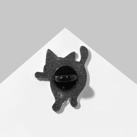 Icon "cat" hunter, cunning, black color in silver-2