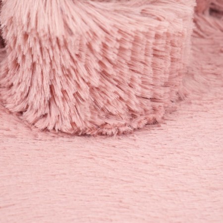 A bed with a cloth "Pijon", oval, 55 x 36 x 47cm, fluffy fur, jute, pink-4