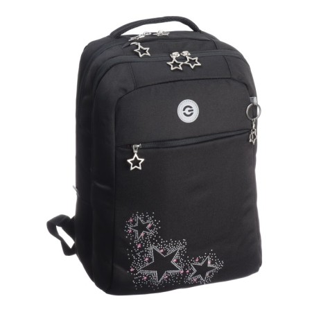 Youth backpack 40 x 28 x 16 cm, Grizzly, ergonomic back, laptop department, black-1