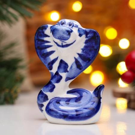 New Year. Souvenir "Cobra Lyuba" 8 × 7 cm, gzhel-1