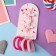 Caramel hair set (4 elastic bands, 2 clamps) hare, 3.5x2.5 cm, pink