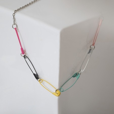 Necks "Pins", colored in silver, l = 45 cm-3