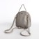 Women's backpack-Mini of artificial leather with lightning, 1 pocket, color gray color