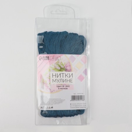 Muline threads 8 ± 1m No. 3842 (nab 6 pcs price for nab) dark blue au-6