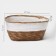 Basket for storage ladled handmade LADOM "Leo", 28 × 17.5 × 11.5 cm, white color