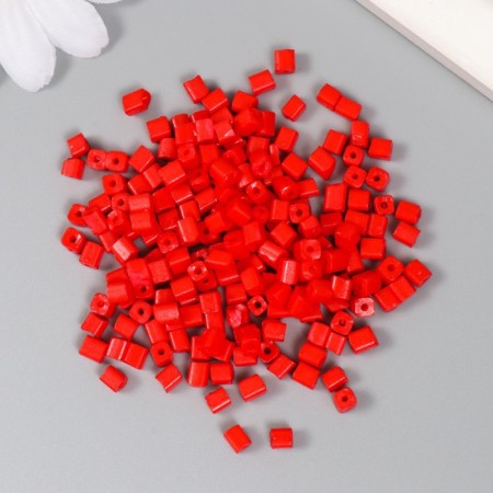 Cube glass 4x4 mm "brightness. Scarlet" set 20 grams-1