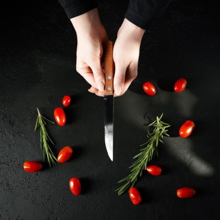 Knife Kitchen shade "Elbrus", gear blade 11.5 cm-5