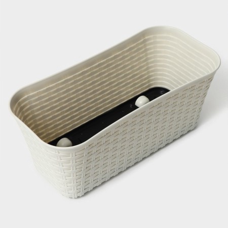 Balcony box "Rotang", 38.5 cm, white color-2