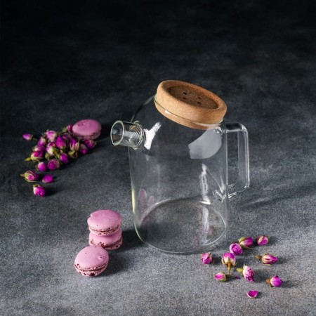 Glass jug with a cork cover Magistro "Eco", 1 l, 18 × 11 × 17.5-5