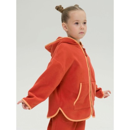 Jacket for girls, height 92 cm, terracotta color-3