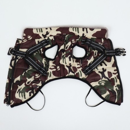 Jacket for dogs with a harness, size m, camouflage-7
