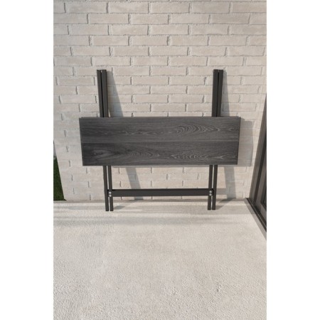 Folding table "lounge", 990 × 605 × 750 mm, color DPP gray / frame metal black matte-1