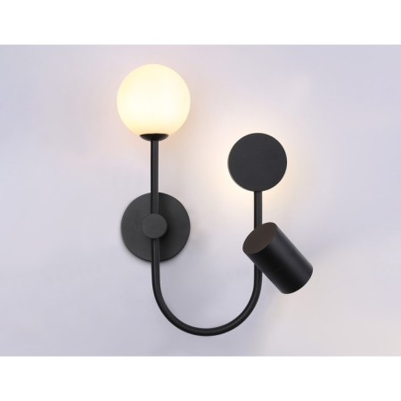 LED LED wall -mounted lamp with an interchangeable Ambrella Light, Linetech, FL66389, G9, GU10, 4 W, 300LUM, 4200K, black, white matte color-1