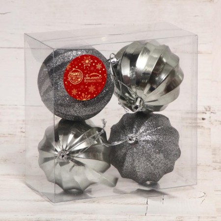 Set of balls plastic D-8 cm, 4 pcs "Masquerade" mix-1