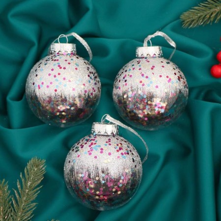 Set of balls plastic D-8 cm, 3 pcs "Festive mood game"