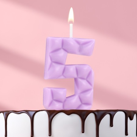 Candle for the cake "ice", number "5, lilac