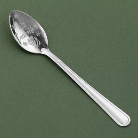 New Year's spoon with an engraving “Dreams will come true”, for the New Year, stainless steel, 3 x 14 cm-3