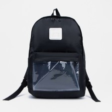 Youth backpack with lightning, external pocket, black color