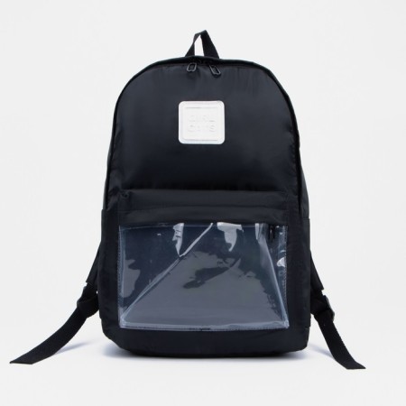 Youth backpack with lightning, external pocket, black color