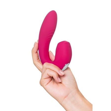 Satiffyer Sunray vibrator, with a vacuum-wave stimulator, 15 cm, silicone, pink color-13