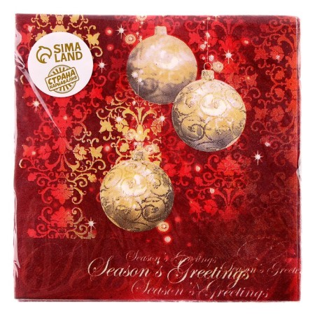 Paper napkins "Christmas tree toys", 33x33 cm, set 20 pcs.-3
