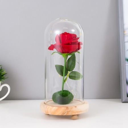 Spinker "Sobe with a scarlet rose" LED from batteries 3AAA 19.5x9.5x9.5 cm Risalux