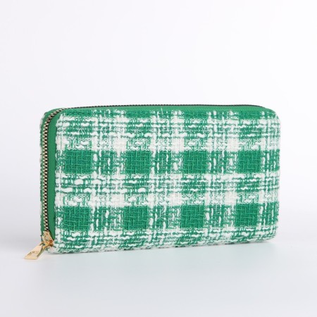 Women's wallet with lightning, green color