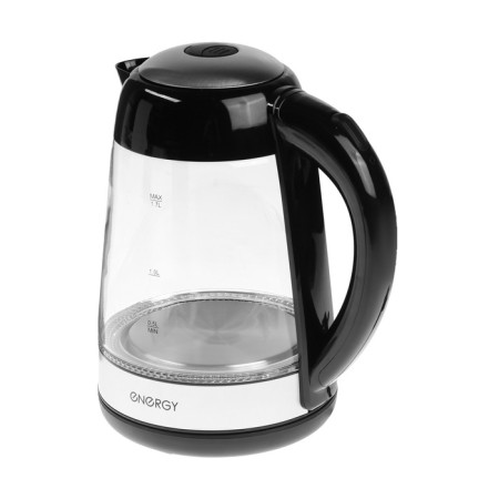 Electric kettle Energy E-251, glass, 1.7 l, 2200 watts, black-silver-1