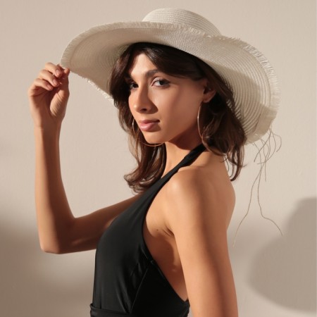 Women's hat minku "sea", size 56-58, white color-1