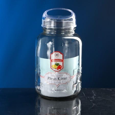 Bank for bulk products "Universal", glass, transparent cover, 4.5 l, Iran