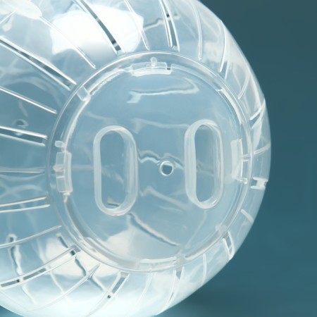 A ball for rodents on a metal base, 12 cm, transparent-3