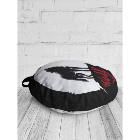 Pillow Siddle "Wolf and Moon", decorative, d = 52 cm-1