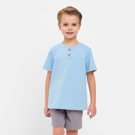 Set for a boy (T-shirt, shorts) minku color-blue/gray, height 122